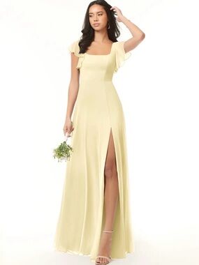 Azazie Bondi Dress in Lemon Sorbet